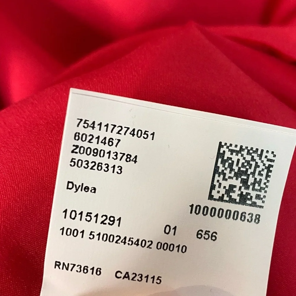 Boss Hugo Boss Belted Sheath Red Career 3/4 Sleeve Dress Size 14 - Picture 7 of 8